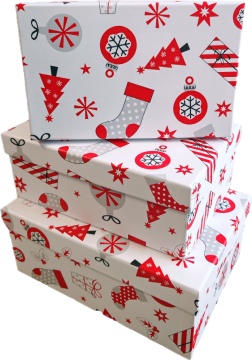 Набор подарочных коробок 3в1 "Новый год" 19*12*6.5, 21*14*8, 23*16*9.5см