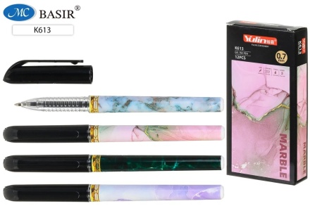 Ручка гелевая. MARBLE. Пластик.цв.корпус с рисунком мрамор. 0,7 мм. Чёрная