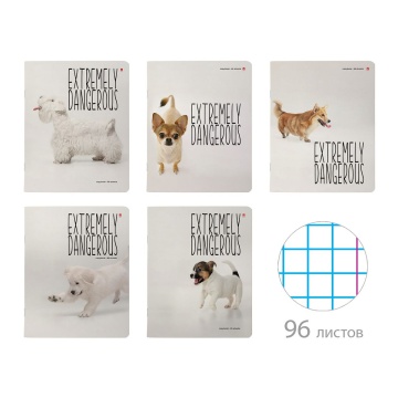 Тетрадь А5 96л кл. Альт "Особо опасные собачки" мат.лам.