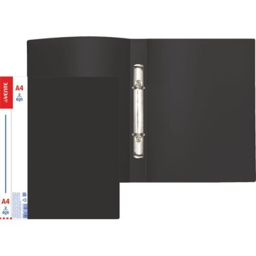 Папка 2 кольца 25 мм 0,6 мм пластик А4  Daily черная