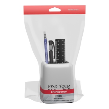 Набор настольный пластиковый ErichKrause Forte, Your Way, белый с черной вставкой