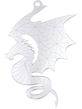 Подвесное украшение 10см "Драконье пламя" серебро, акрил