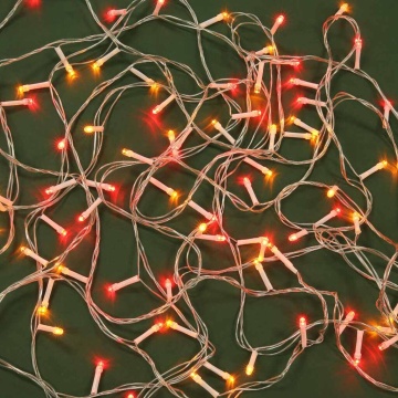 Гирлянда электрическая  9м 100LED светодиодная, прозарчный шнур, вьюн 220В, красный +золото