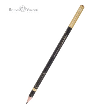 Карандаш ч/гр BV "Carrara. Black" НВ, трехгранный, грифель 2мм