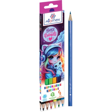 Карандаши цвет.  6цв  Attomex Best Friends"  М, шестигранные