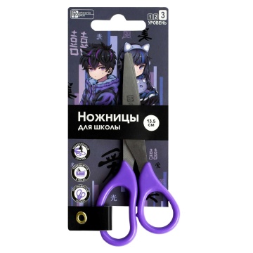 Ножницы детские Феникс+ "Кибер аниме" 13,5 cм, нерж.сталь