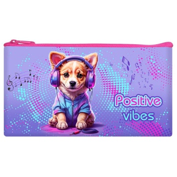 Пенал-косметичка (205*108) молния, ткань "Disco puppy"