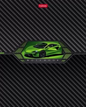 Тетрадь А5 48л кл. Hatber "AutoCarbon" выб.лак., 5 диз.в блоке, белизна 100%