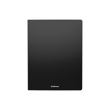 Папка на 2 кольцах пластиковая ErichKrause Matt Classic, 24мм, A4, черный (в пакете по 4 шт.)