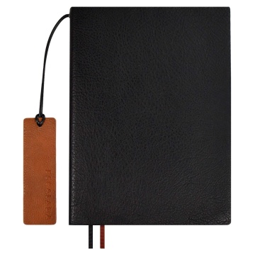 Ежедневник недат. А5+ 160л., кож.зам., мягк.пер. "Шеврет черный" блинт.тисн. ляссе-закладка