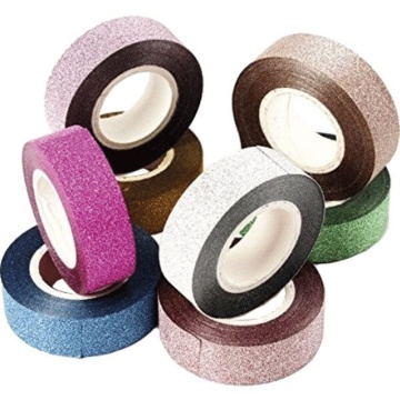 Скотч декоративный 15мм*3м, ассорти, БЛЕСТКИ