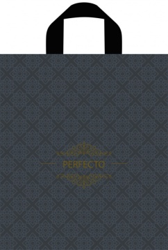 Пакет 35*31см (95мк) с петлевой ручкой "Перфекто Грэй" ПВД