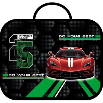 Папка А4 (335*260*60) с ручками, молния, ткань "Автоклуб"