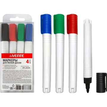 Набор маркеров для белой доски 3,0мм 4 цв.,