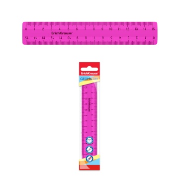 Линейка пластиковая ErichKrause Caribbean Sunset, 15см, маджента, во флоупаке