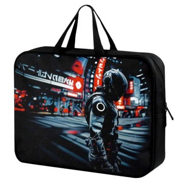 Папка А4 (345*260*70) с ручками, молния, ткань "Гонщик в шлеме"