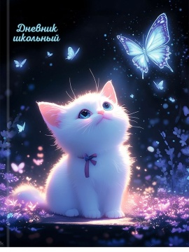 Дневник старш кл. обл. 7БЦ "Котёнок и бабочки - 2" глянц.лам., 48л.