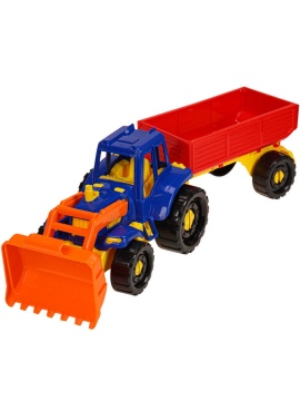 Машинка 38см "Иван" трактор с прицепом, пластик