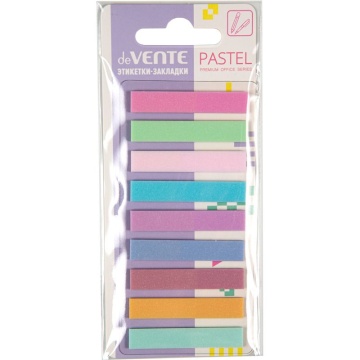Закладки с липким краем (44*8мм) 9* 20л., Pastel" ,пластиковые, искрящиеся