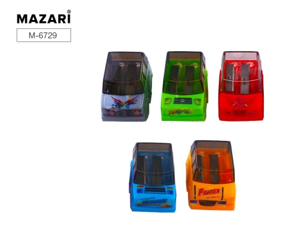 Точилка пластик. JEEP CAR, 2 отверстия, с контейнером, 4 дизайна