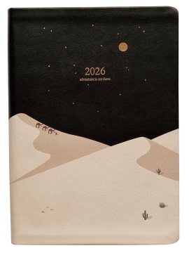 Ежедневник дат. 2026г А5 176л., кожзам, интегр.пер. "Adventure" тисн.фольгой, ляссе