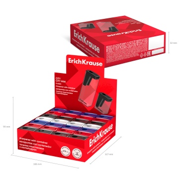 Точилка пласт. с контейнером 1 отв. City Mini, Classic, ассорти