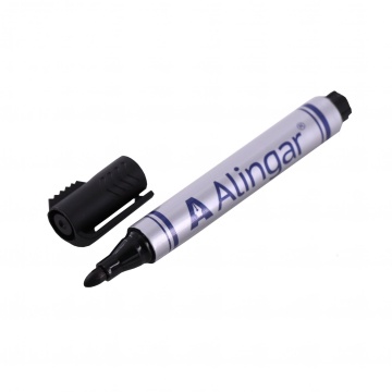 Маркер перманентный, с режущим элементом, черный, Alingar, утолщенный пулевидный, 2-3 мм