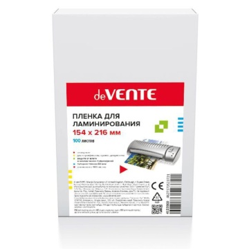 Плёнка д/ламинирования deVente А5, 80мкм, 100шт/уп