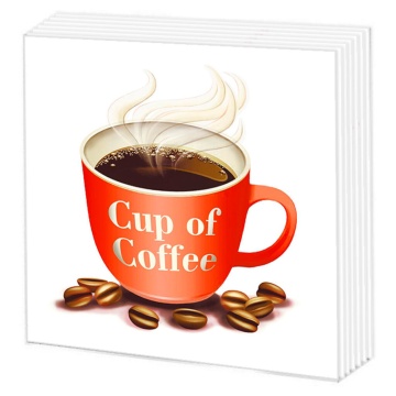 Салфетки бумажные 50л. 24*24см Кофе, 1слой