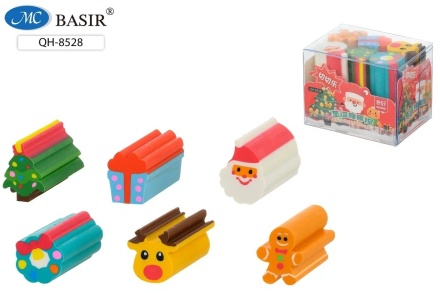 Набор ластиков  6шт."Новогодние" 6,5*5*5см