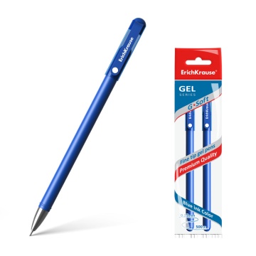 Набор из 2 ручек гелевых ErichKrause G-Soft Stick Classic 0.38, цвет чернил синий (в пакете)