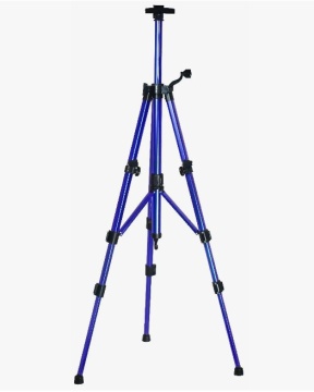 Мольберт напольный. Металл.Тренога с ручкой в футляре ПВХ, цвета: синий, серебряный