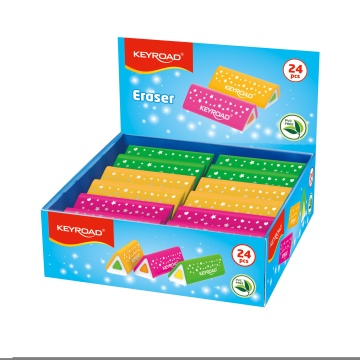 Ластик KEYROAD "RooFix" треугольный, ассорти