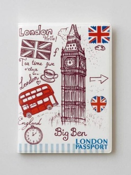 Обложка для паспорта ПВХ "LONDON VINTAGE" плотность 600 мкм
