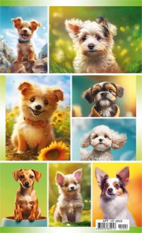 Наклейки детские 16*9см  "Собачки" с блёстками