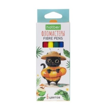Фломастеры 6цв "Hatber. ЖЖ-Мяу" вентилир.колпачок