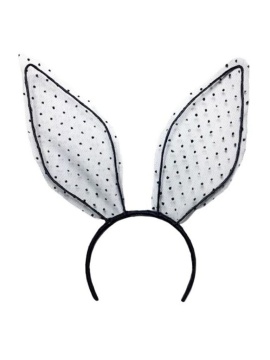 Карнавальные ободок "Игривый зайка" черный