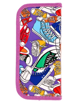 Пенал 1 отд. (190*90*25) молния, ткань "Кеды-сиреневый"