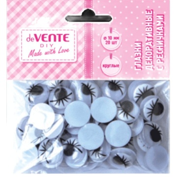 Набор "Глазки с ресницами" 10мм, 20 шт