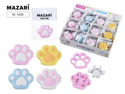 Ластик MAZARI "Лапки" 4 диз.