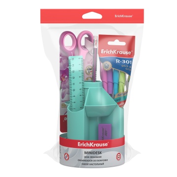 Набор настольный вращающийся пластиковый ErichKrause Mini Desk, Pastel, мятный