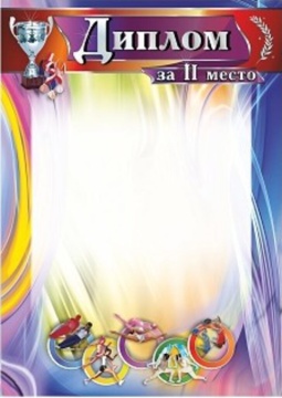 Диплом спортивный 2 место А4 250гр/м