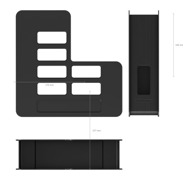 Подставка для бумаг вертикальная пластиковая ErichKrause Techno, Classic, 75мм, черный