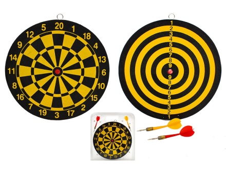 Дартс 25см, 2 дротика
