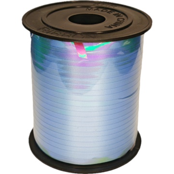 Лента упаковочная ПВХ 5мм*228м, перламутр, голубая