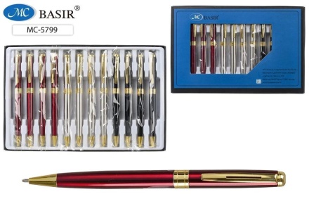 Ручка с поворотн.механизмом. Металл. Цв.корпус ассорти. Синяя