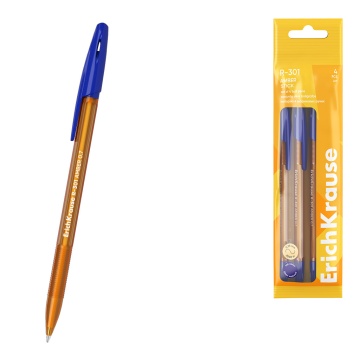 Набор из 4 ручек шариковых ErichKrause R-301 Stick Amber 0.7, цвет чернил синий (в пакете)