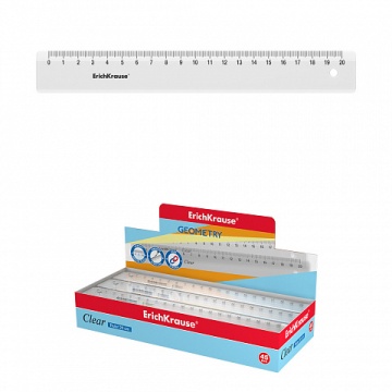 Линейка 20 см прозрачная "Clear"
