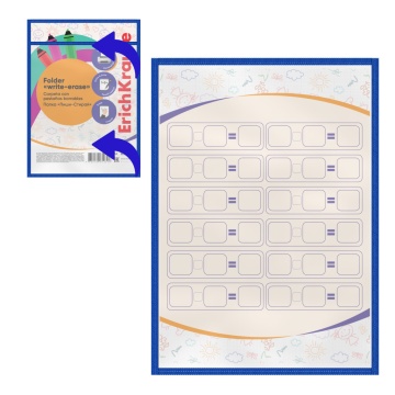 Папка "пиши-стирай" пластиковая ErichKrause А4, синяя (в пакете по 12 шт.)