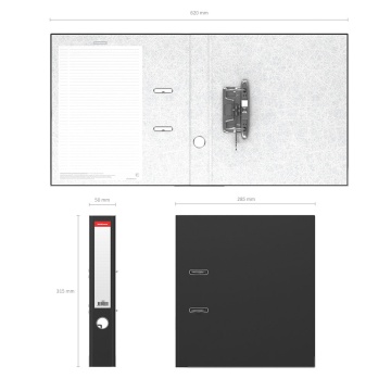 Папка-регистратор с арочным механизмом разборная ErichKrause, Standard, А4, 50 мм, черный